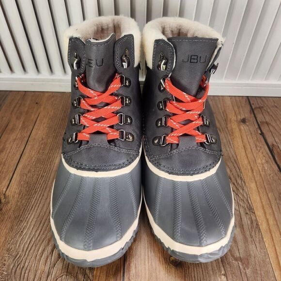 JBU Alison Waterproof Womens Size 9M Gray Faux Fur Trim Casual Ankle Duck Boots - Picture 8 of 10